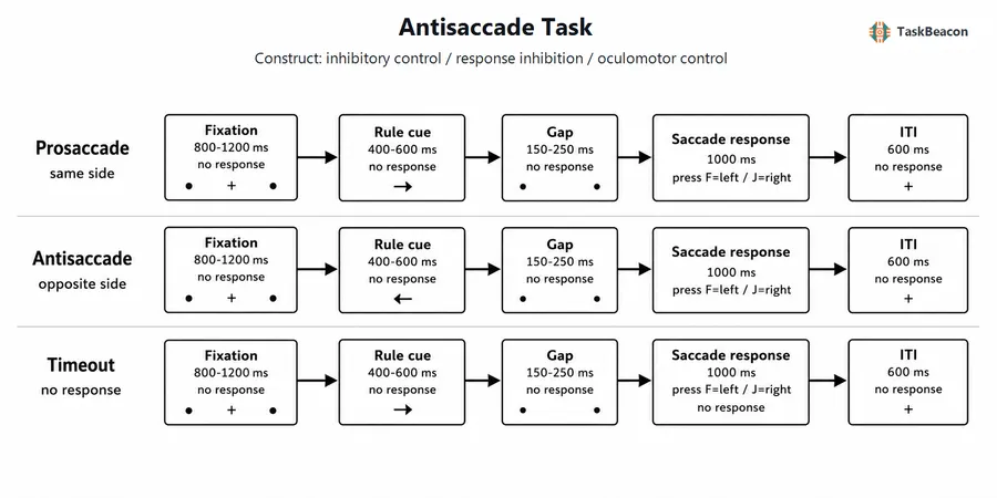 Antisaccade Task flow diagram