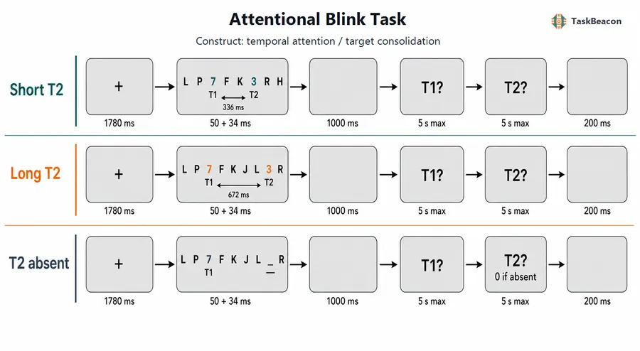 Attentional Blink Task flow diagram